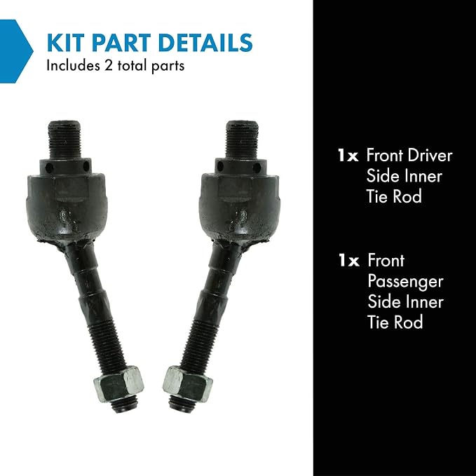 TRQ Front Inner Tie Rod Set 2 Piece Compatible with 1991-1995 Acura Legend