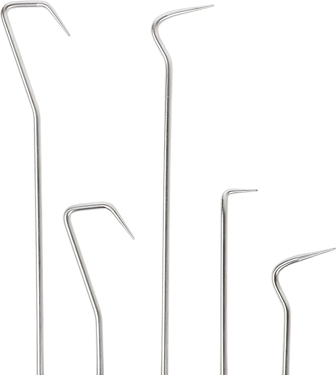 ARES 10038-5-Piece Hose and Seal Removal Set - Includes 90 Degree Seal Pick and Single and Double Offset Hose Removers - Chrome-Plated Steel Shafts - Easily Remove Hoses, Clips, Clamps, and More