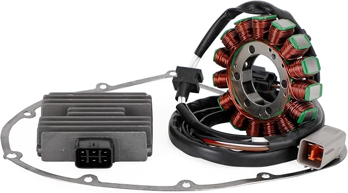 Magneto Coil Stator + Voltage Regulator + Gasket Assy Fit for Kawasaki VN900 Classic 2006-2013,Vulcan 900 Classic/Classic LT 2006-2023,Custom 2007-2008,Vulcan 900 Custom 2007-2023