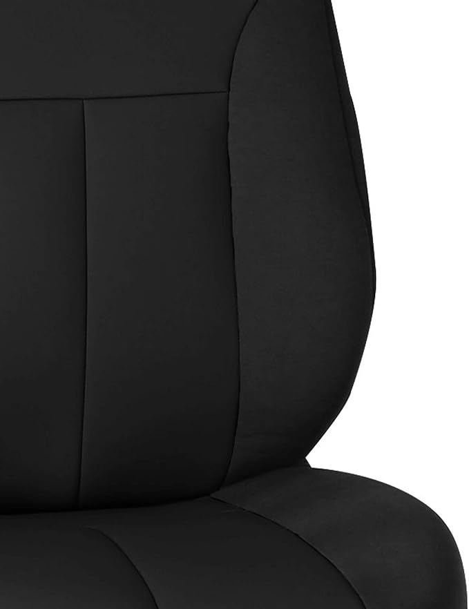 FH Group Front Set Neoprene Car Seat Cover for Low Back Seats with Removable Headrest, Universal Fit, Airbag Compatible, Seat Cover for SUV, Van, Black