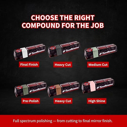 Renegade Products USA | Q36 One-Step Polishing Compound Bar - Achieve Mirror Shine | Ideal for Automotive & Industrial Surfaces | Efficiency Redefined