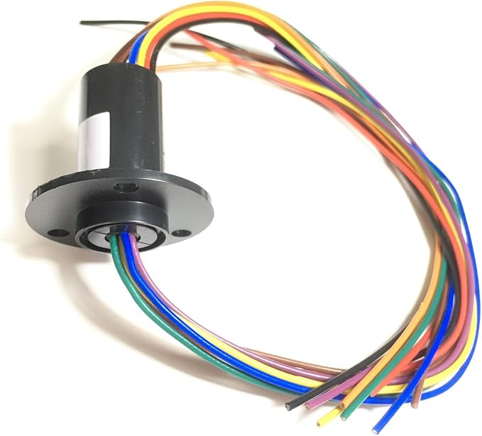 Taidacent 3 4 8 Wires 5A 10A 15A 30A Electrical Slip Ring Collector Ring Rotary Electrical Contact Joint Rotary Connector Commutator (8 Wires 10A Diameter 22mm)