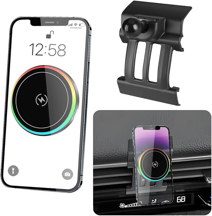 Car Magnetic Phone Mount for Mazda CX-90 CX90 2024 2025 2026 and Mazda CX-70 CX70 2025 2026 Auto Accessories Best Cellphone Holder Fast 15W Wireless Charger Cell Phones Charging Screen Stand