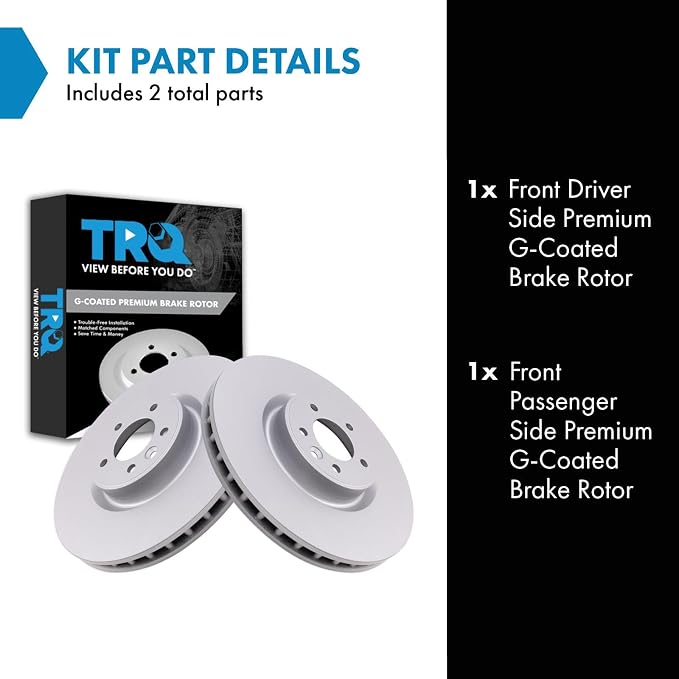 TRQ Front Brake Rotors Set Compatible with 2021-2024 Land Rover Defender 110 Defender 90 Discovery 2013-2022 Range Rover 2010-2022 Range Sport