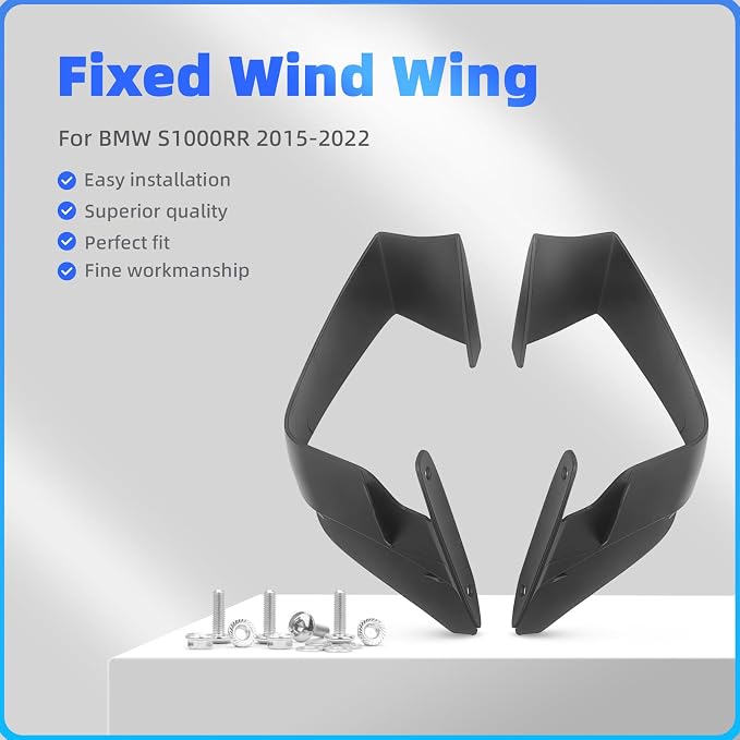 Motorcycle Winglets Fits for S1000RR Fixed Wind Wing Aerodynamic Winds Spoiler Fairing Kits Fit for BMW S1000RR S 1000 RR 2015-2022 (Forged Color)