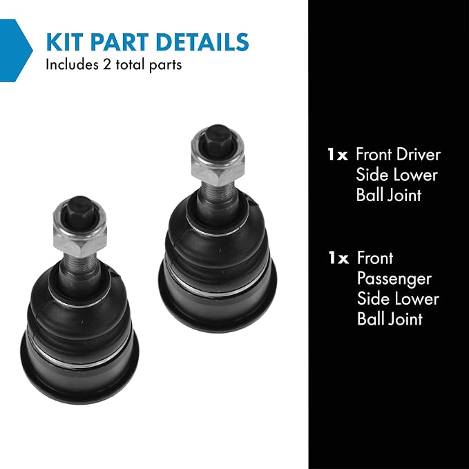 TRQ Front Lower Driver and Passenger Side Ball Joint Set Compatible with 02-04 Jeep Liberty