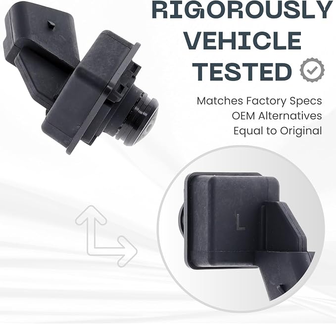 Left Side View Backup Camera Replaces for 2015-2020 Ford F150 Extended Cab/Crew Cab | 2017-2020 Ford F150 Raptor | 2016-2018 Lincoln MKX | 2019-2021 Lincoln Nautilus OE Part # FL3Z19G490AA-L