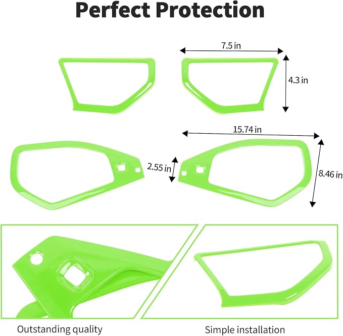 JWWY for Jeep JL Speaker Audio Trim Top & A Pillar Cover Trim for 2024 Jeep Wrangler JL JLU & Gladiator JT Accessories ABS 4PCS Green