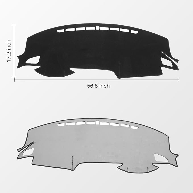 KUST Black Dash Cover Mat for Honda Civic 2016-2021 (Hatchback/Sedan/Coupe) Polyester Non-Slip Dashboard Cover Interior for Civic Accessories Sunshade Windshield Glare