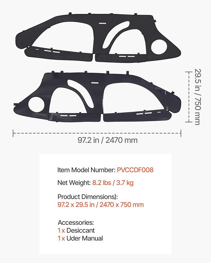 VEVOR Cab Enclosure Upper Doors, Compatible with Polaris RZR PRO 2020-2024/Polaris RZR Turbo 2022-2024, Soft Upper Doors, Upgraded Zipper UTV Soft Side Window Kit, Fit with Side Mirror and Windshields