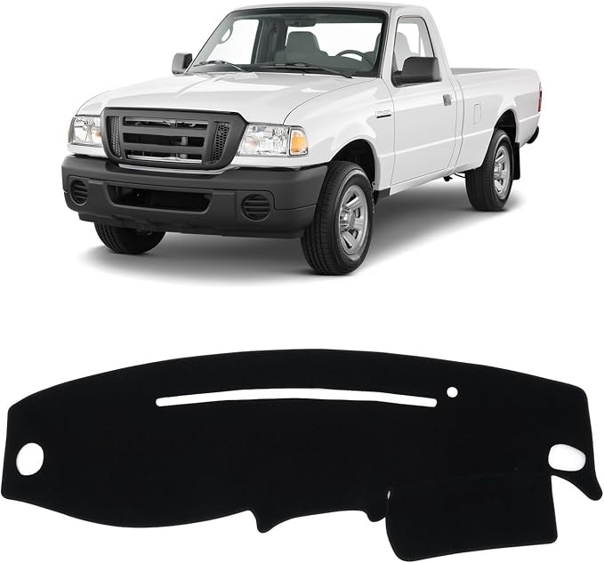 KUST Black Dash Cover for Ford Ranger 1995-2011/Ford Explorer 1995-2001/Mazda B2300 B2500 B3000 B4000 1995-2008/Mercury Mountaineer 1997-2001 Polyester Dashboard Cover Accessories for Ranger