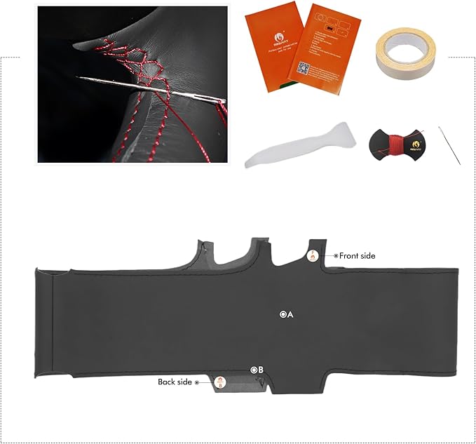 MEWANT Steering Wheel Cover for 2024 Tesla Model 3 Highland Hand Stitch Steering Wrap Made of Black Smooth Faux Leather