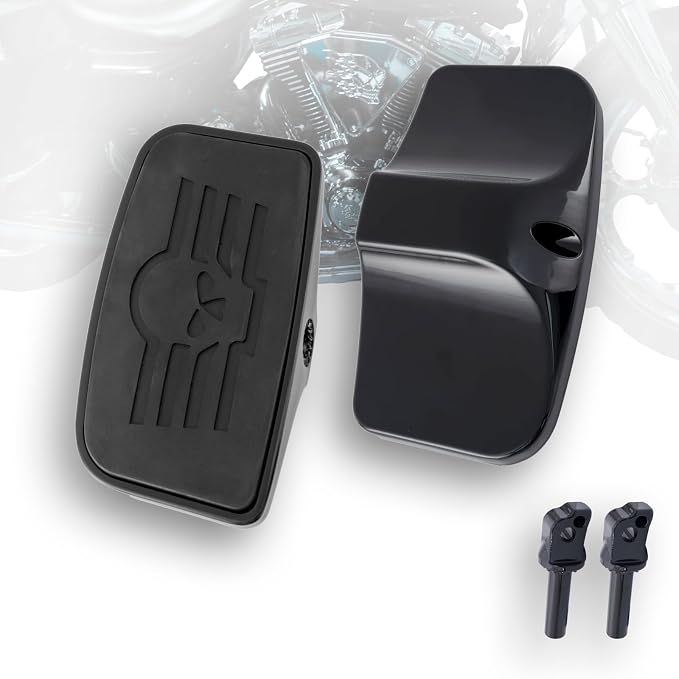 Rear Passenger Footpeg Passenger Peg Floorboard Footboard for Harley (18-later Softail Passenger, Skull-Black)