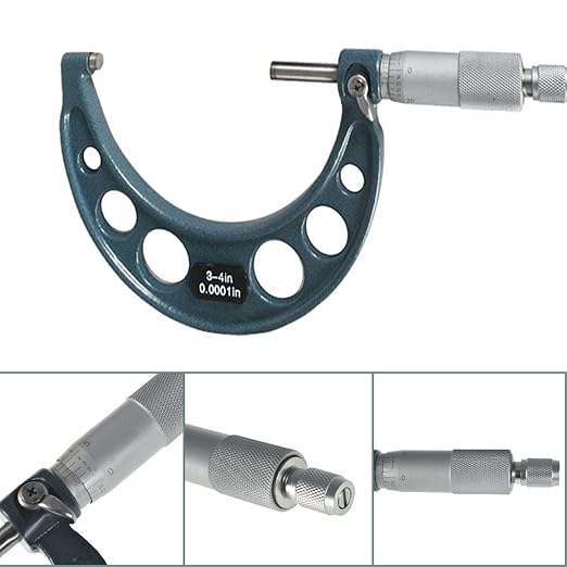 4-Pack Outside Micrometer Set 0-4In Precision Machinist Tools W/Carbide Tips and Ratchet Stop