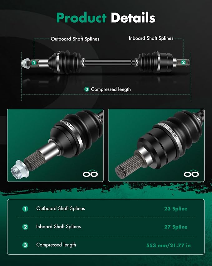 SCITOO CV Axle Shaft Assembly Fit 2016 2017 2018 2019 for Yamaha Grizzly 700 Rear Left and Right