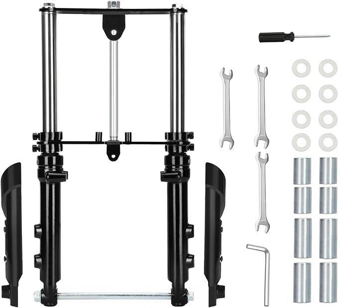 Mini Bike Suspension Kit-Mini Bike Front Fork Suspension Kit Replacement for Coleman CT100U/TrailMaster Storm 200/GMB100,Universal,Small Motorcycle Shock Absorber Fork Frame Upgrade Kit(Black)