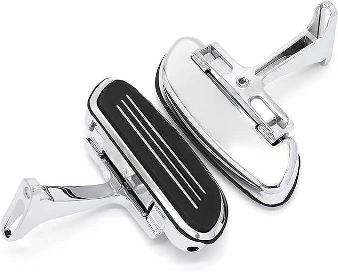 Motorcycle Passenger Floorboard Streamliner Footboard with Mount Bracket Kit Fit for Harley Touring Road Glide Street Glide Road King Electra Glide 1993-2025 (Chrome)