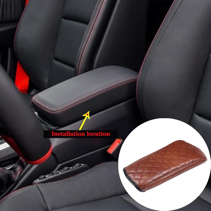 TINKI Center Console Armrest Cover Kit, Console Armrest Cushion Automotive Customized Console Armrest Cushion, Fit for Mercedes Benz G Class 2013-2018 Accessory Organizer Protector (Plaid - Brown)