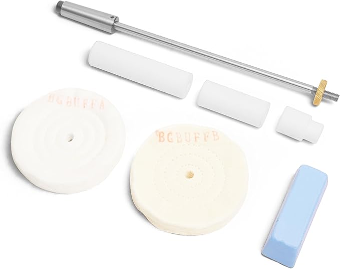 Woodworking Lathe Buffing System, 2 Step 2X 4" Wheel Bufffing Mandrel, MT2 Mounts.