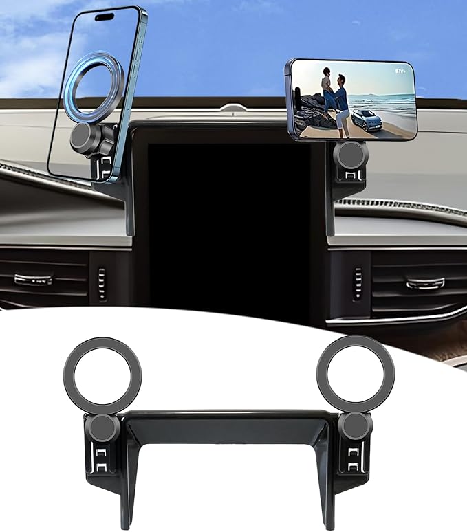 Magnetic Car Phone Mount for 2020 2021 2022 2023 2024 Ford Explorer Accessories,for MagSafe Strong Magnets Cell Phone Holder 10.1-Inch Screen Cradles,with Portable Phone Gripper 360° Rotation