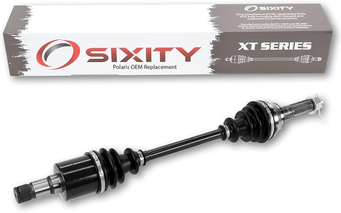 Sixity XT CV Axle for Polaris 1332895 | Complete axle assembly with a 5140 chrome steel shaft, inboard and outboard CV joints, fully assembled
