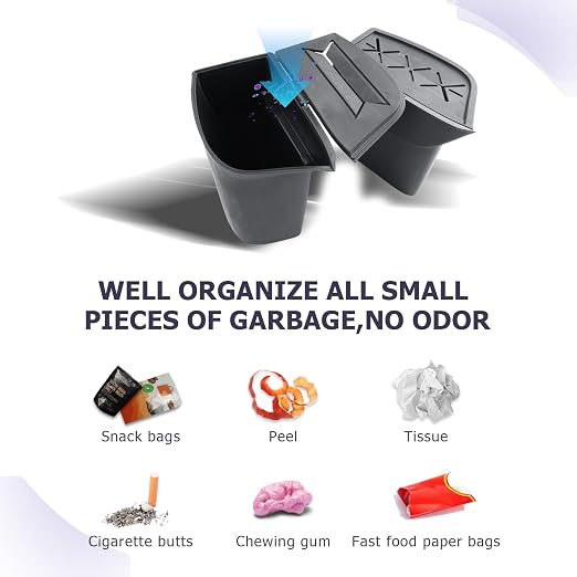 LUWU Car Trash Can for 2026 Toyota RAV 4 Waterproof Silicone Material Auto Garbage Bin, Portable Door Mount Trash Bin with Lid, Interior Accessories for RAV 4 2026 2-Pack