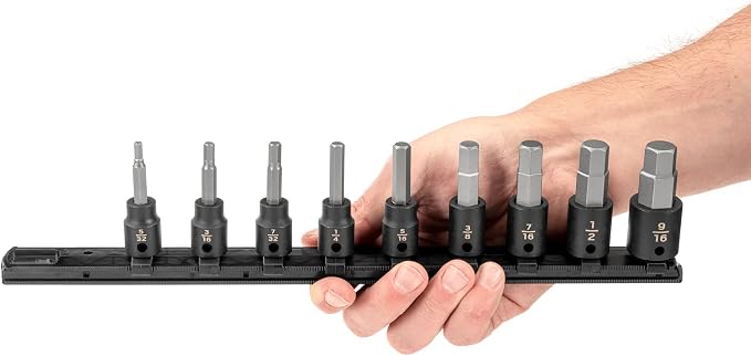 TEKTON 3/8 Inch Drive Hex Impact Bit Socket Set, 9-Piece | SIB91101