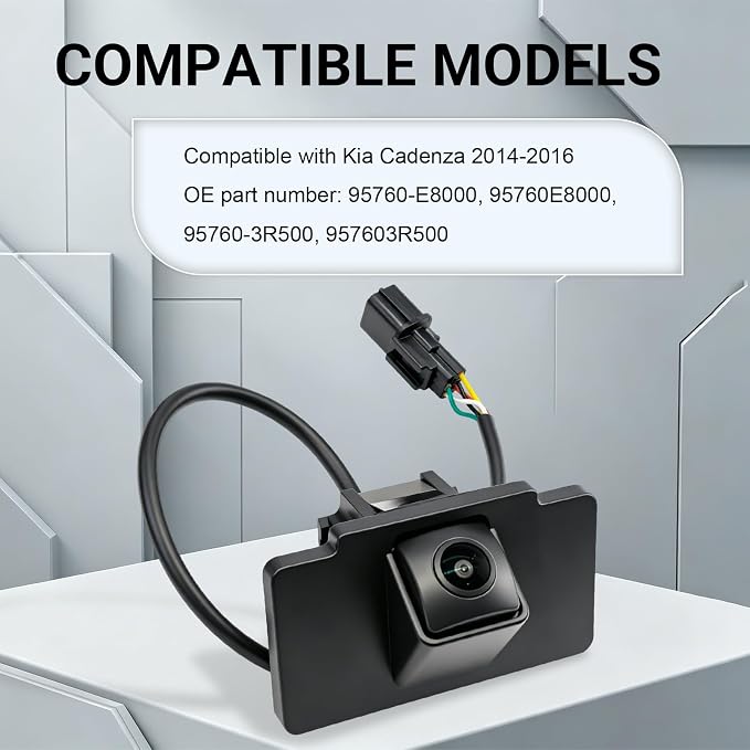 95760-E8000 Rear Camera Parking Assist Rear View Compatible with Kia Cadenza 2014-2016, 130° HD Night Vision Replace OE# 957603R500, 95760E8000, 95760-3R500