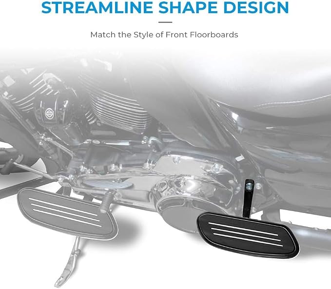 KEMIMOTO Passenger Floorboards with Mount Bracket Kits Compatible with 1993-2024 2025 Touring Road Glide Street Glide Road King Passenger Foot Pegs Black
