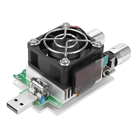 35W Adjustable USB Load Tester with LCD, Constant Current Electronic Load for Battery Voltage Capacity Testing