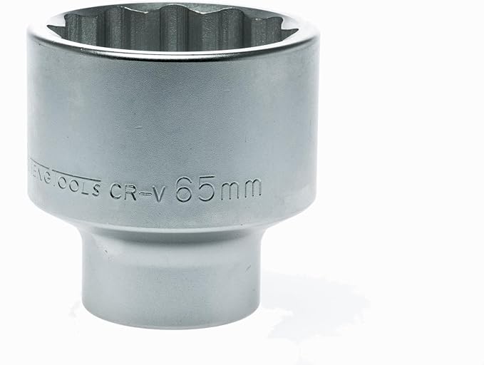Teng Tools 65MM 1 Inch Drive 12 Point Metric Shallow Chrome Vanadium Socket | Mechanic Tool | Hand Tool - M110565