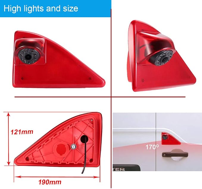 1280 * 720 Pixel Super HD Brake Light Backup Camera with 4.3 Inch LCD Monitor, Night Vision Reversing Camera Replacement for Renault Master ab 2010/Nissan NV400 ab 2010/Opel Vauxhall Movano ab 2010