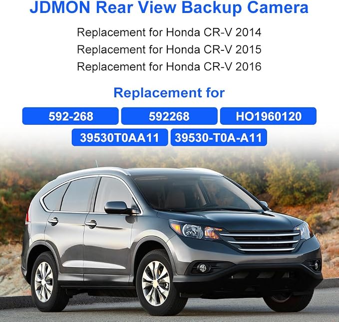 JDMON Backup Reverse Rear Park Assist Camera Replacement for Honda CR-V 2.4L L4 2014 2015 2016 Replacement for 592-268 592268 39530T0AA11 39530-T0A-A11