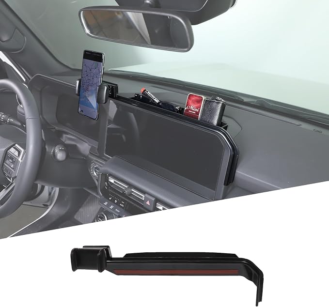 Center Console Multi-Mount Phone Holder Storage Box Fit for Toyota Land Cruiser 250 Prado 2024 2025, Navigation Screen Rear Storage Tray Organizer, Clamping Arms Holder - Style A