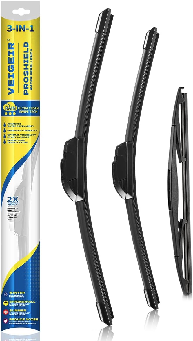 3 Pack Windshield Wiper Blades Compatible With Acura RDX Infiniti QX50 Nissan Murano 2017 2018 2019 2020 Original Factory Quality Front Rear Wipers Blade Set - 26" 18" 12"