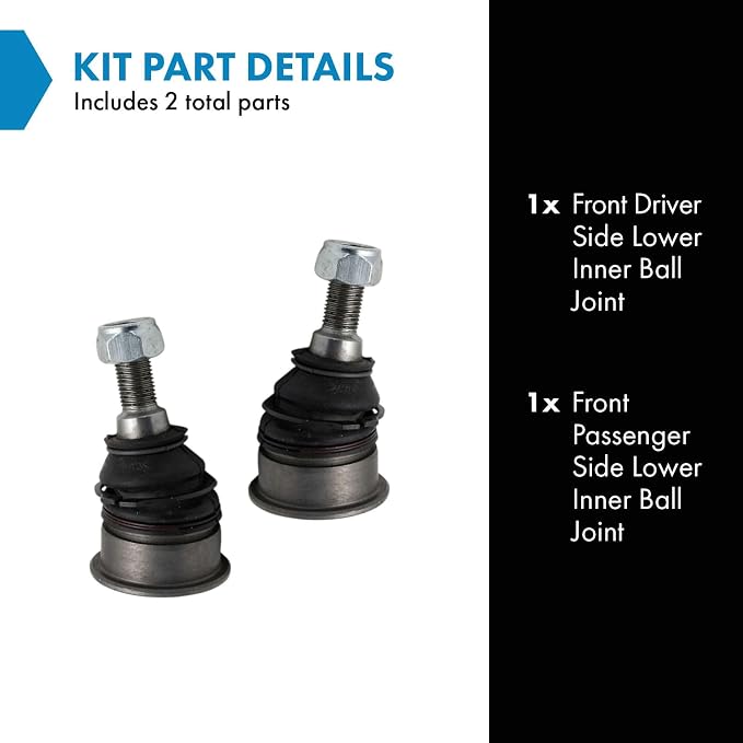 TRQ Front Driver & Passenger Side Lower Inner Ball Joint Set Compatible with 2007-2015 Mini Cooper