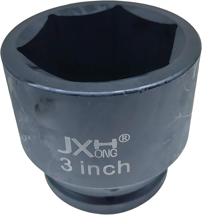 1" Drive 3" Jumbo Impact Socket, 6-Point, Heat Treated Cr-Mo Alloy Steel