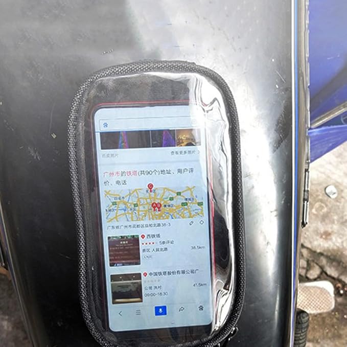 ABOOFAN Magnetic Motorcycle Tank Bag with Touchscreen Pocket, Small Waterproof Motorbike Gas Tank Bag for Navigation and Outdoor Riding Accessories