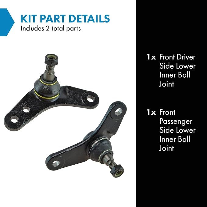 TRQ Front Driver & Passenger Side Lower Inner Ball Joint Set Compatible with 2002-2008 Mini Cooper