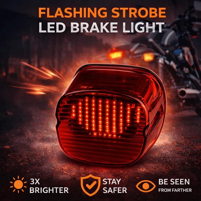 Eagle Lights Strobing LED Brake Light for Harley Davidson Motorcycles with Bottom License Plate Window