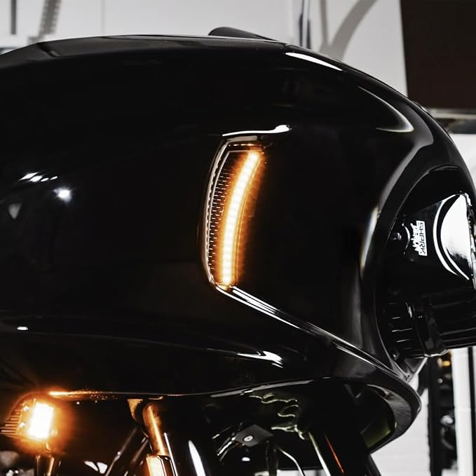 Plug & Play Headlight ST Fairing Vent Lights, Front Turn Signal Lamp Compatible with Harley Softail Low Rider ST FXLRST Low Rider El Diablo FXRST 2022-2025 2026