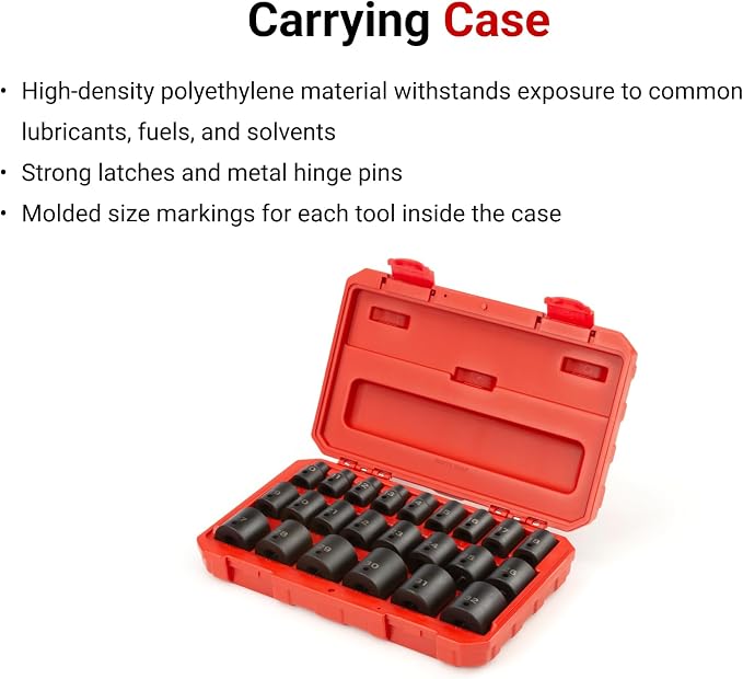 TEKTON 1/2 Inch Drive Impact Socket Set, 23-Piece | SID92322