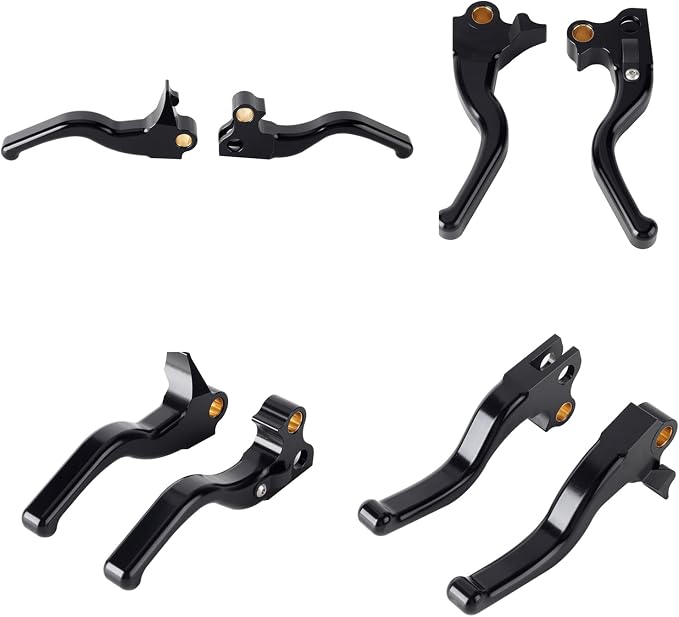 3 Finger 5.9" CNC Shorty Hand Control Lever Kit Brake Clutch Levers Fit for Harley Sportster 1996-2003, Dyna 1996-2017, Softail 1996-2014, Touring 1996-2007(Black)
