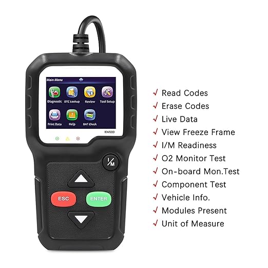 Automobile Fault Detector, KW680 Code Reader Scanner Multi-Language Full Obd2 Function Kw 680 Car Diagnostic Tool