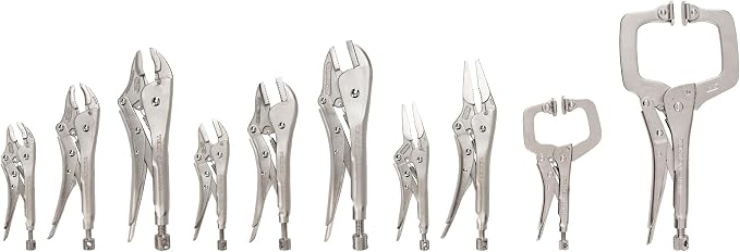 TEKTON Locking Pliers and C-Clamp with Swivel Pads Set, 10-Piece | PLK99908