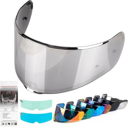 XINGWU Motorcycle Helmet Visor for Sedici Strada 2 Strada 3 LS2 FT2 VECTOR FF801 FF397 with Anti-fog Rainproof Helmet Film Face Shield Motorcycle Helmet Accessories Visor Replacement (Silver)