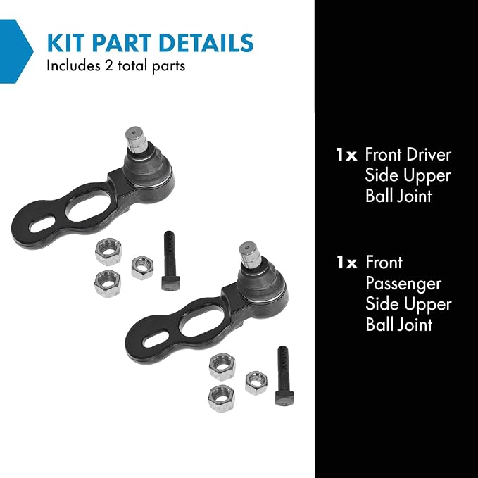 TRQ Front Upper Driver and Passenger Side Ball Joint Set Compatible with 1995-2002 Ford Crown Victoria 1995-2002 Lincoln Town Car 1995-2002 Mercury Grand Marquis