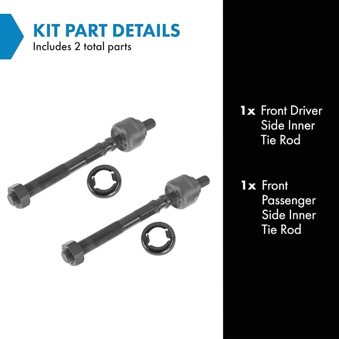 TRQ Front Inner Tie Rod Driver and Passenger Side Compatible with 1996-2000 Honda Civic