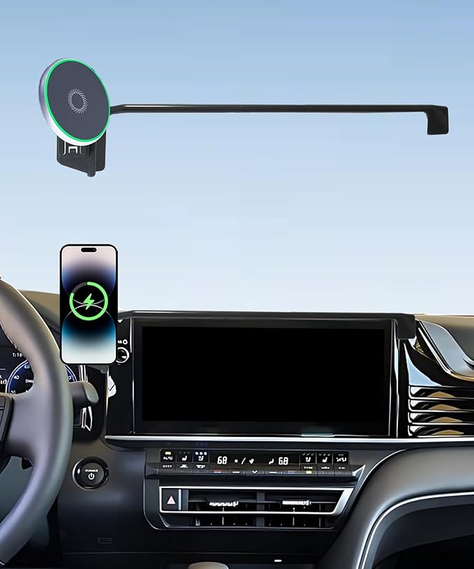 Car Phone Holder for c 2025 2026 Accessories 15W MagSafe Fast Wireless Charger Cell Phone Mount Apply to 12.3 Inch Touch Screen Fixed Clip 360° Rotation