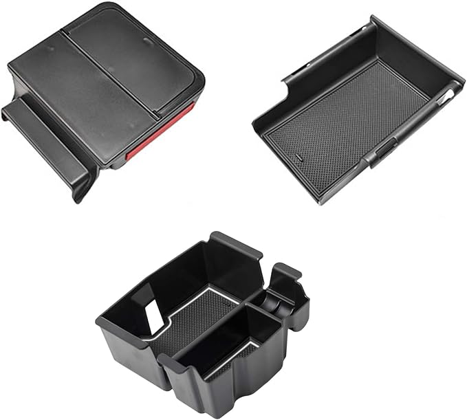 Front Under Seat Storage Organizer + Center Console Hidden Box + White Center Console Organizer for 2018-2026 Wrangler JL JLU & 2020-2026 Gladiator JT Accessories (Manual Seat Only)